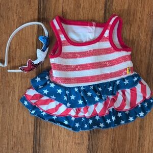 Build A Bear Patriotic Dress with Headband